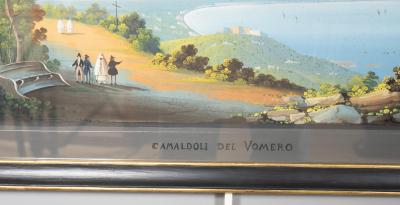 Set Of Six Neapolitan Framed Gouaches Of Vesuvius