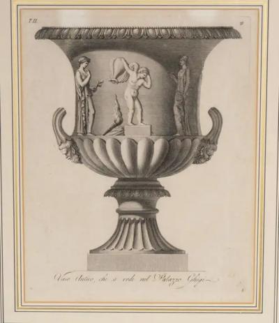Set Of Ten Framed Engravings Of Classical Vases By Carlo Antonini