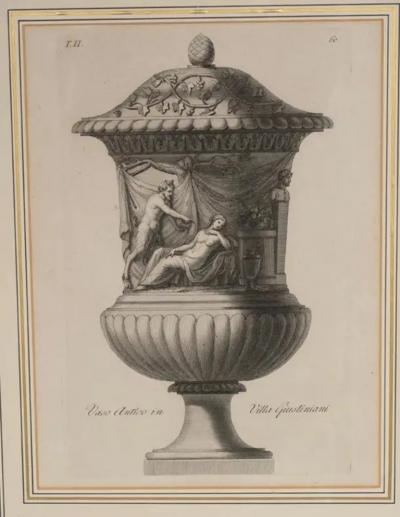 Set Of Ten Framed Engravings Of Classical Vases By Carlo Antonini