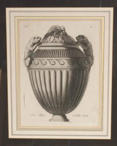 Set Of Ten Framed Engravings Of Classical Vases By Carlo Antonini