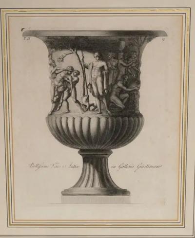 Set Of Ten Framed Engravings Of Classical Vases By Carlo Antonini