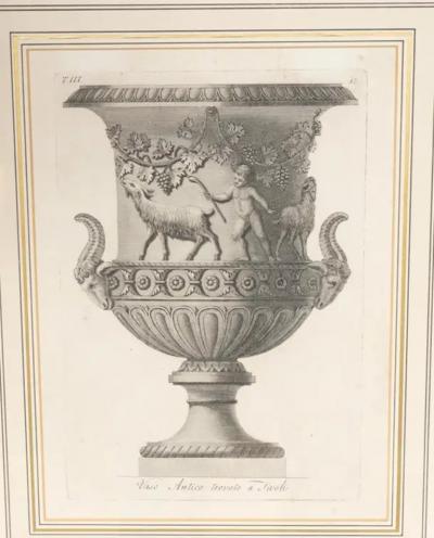 Set Of Ten Framed Engravings Of Classical Vases By Carlo Antonini