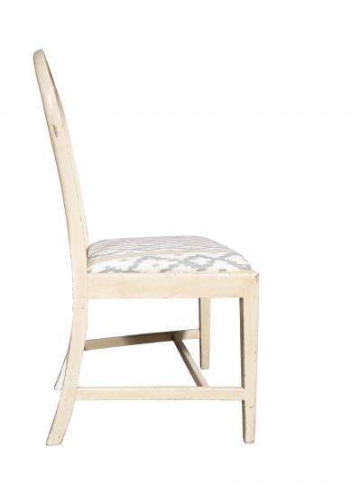 Set Of Twelve Neoclassic Style White Painted Dining Chairs