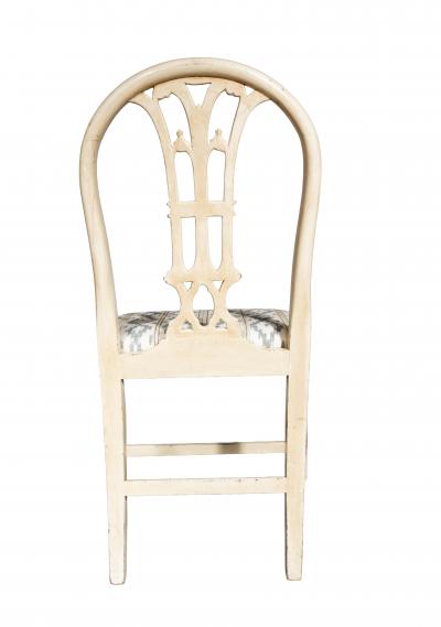 Set Of Twelve Neoclassic Style White Painted Dining Chairs
