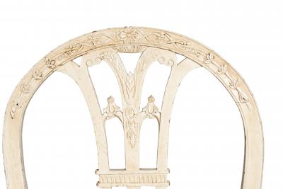 Set Of Twelve Neoclassic Style White Painted Dining Chairs