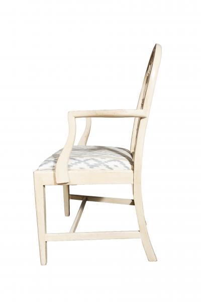 Set Of Twelve Neoclassic Style White Painted Dining Chairs