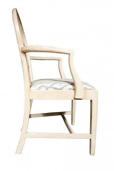 Set Of Twelve Neoclassic Style White Painted Dining Chairs