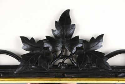 Set Of Two 19th Century Rustic Black Forest Wall Mirrors Gilt Bars DE ca 1870