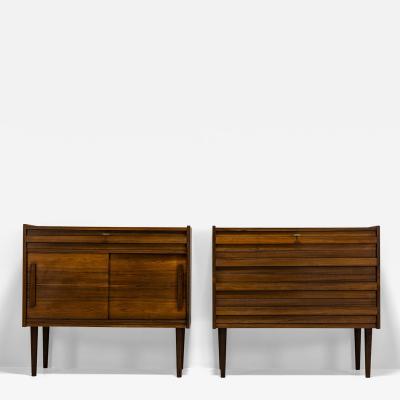 Set Of Two Vintage Cabinets In Veneered Rosewood Denmark 1960s