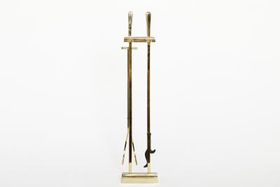 Set Solid Brass Fire Tool Stand