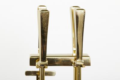Set Solid Brass Fire Tool Stand