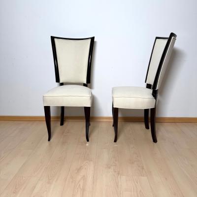 Set of 10 Art Deco Dining Chairs Lacquer Alcantara Paris circa 1930
