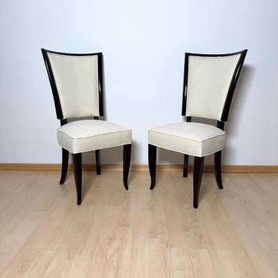 Set of 10 Art Deco Dining Chairs Lacquer Alcantara Paris circa 1930