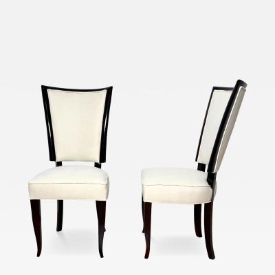 Set of 10 Art Deco Dining Chairs Lacquer Alcantara Paris circa 1930