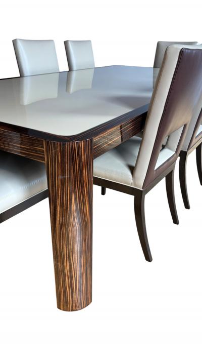 Set of 10 Christian Liaigre Style Leather Chairs