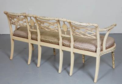 Set of 10 Elegant English Regency Dining Armchairs with Matching Settee