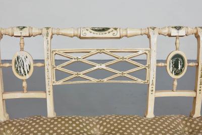 Set of 10 Elegant English Regency Dining Armchairs with Matching Settee