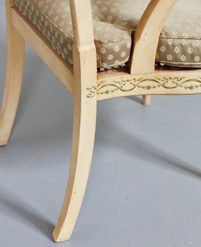 Set of 10 Elegant English Regency Dining Armchairs with Matching Settee