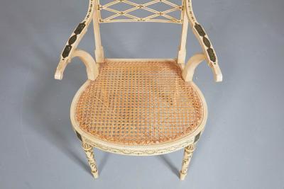 Set of 10 Elegant English Regency Dining Armchairs with Matching Settee