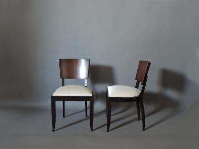 Set of 10 Fine French Art Deco Chairs Palissander and Stained Beech Side Chairs