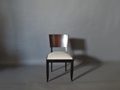 Set of 10 Fine French Art Deco Chairs Palissander and Stained Beech Side Chairs