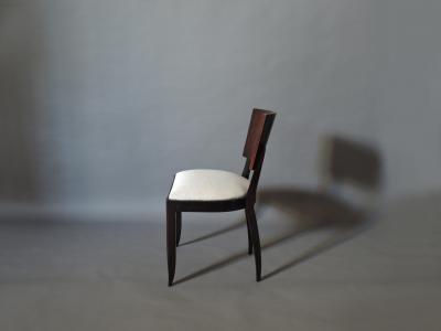 Set of 10 Fine French Art Deco Chairs Palissander and Stained Beech Side Chairs