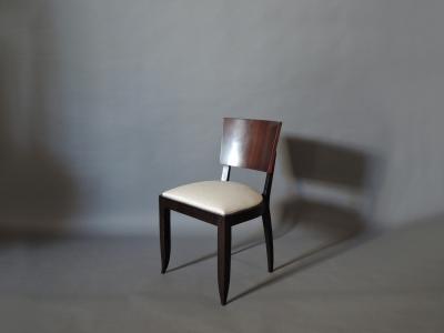 Set of 10 Fine French Art Deco Chairs Palissander and Stained Beech Side Chairs