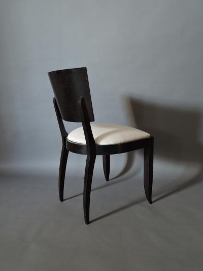 Set of 10 Fine French Art Deco Chairs Palissander and Stained Beech Side Chairs
