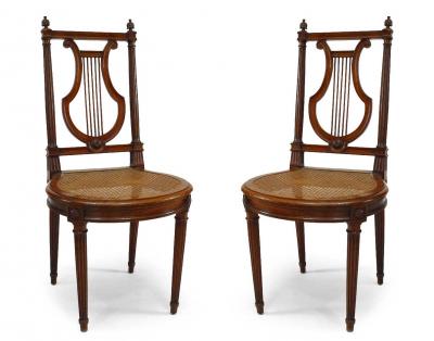 Set of 10 French Louis XVI Lyre Side Chair