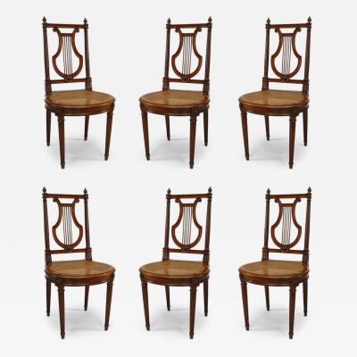 Set of 10 French Louis XVI Lyre Side Chair
