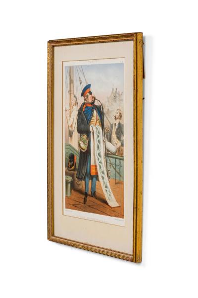 Set of 10 French prints of 19th C character international military figures