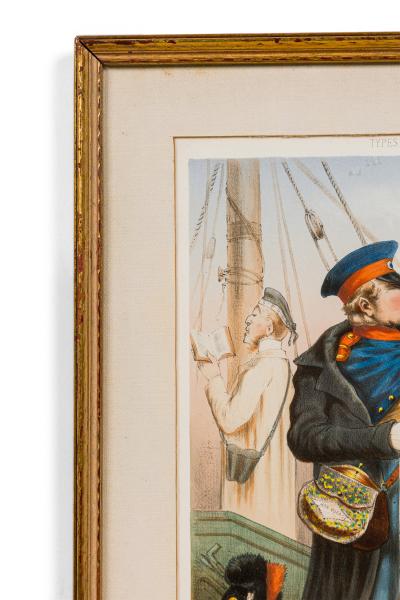 Set of 10 French prints of 19th C character international military figures