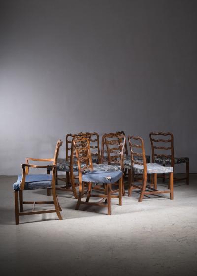 Set of 10 H M Birkedal Hansen dining chairs