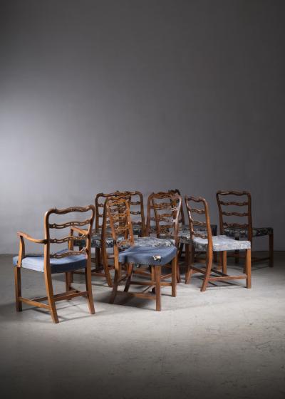 Set of 10 H M Birkedal Hansen dining chairs