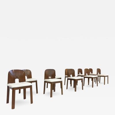 Set of 10 Italian Mid Century Boucle Dining Chairs