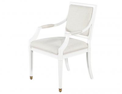 Set of 10 Louis XVI Style Cream Dining Chairs