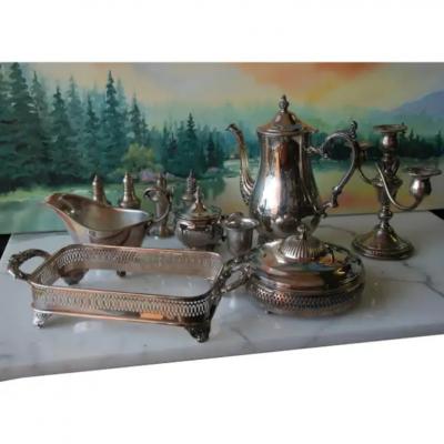 Set of 11 Various Silver Plated Serving Pieces