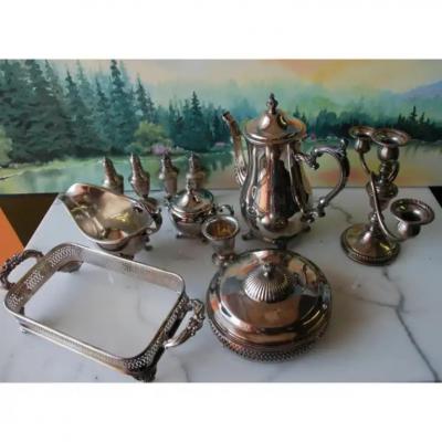 Set of 11 Various Silver Plated Serving Pieces