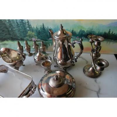 Set of 11 Various Silver Plated Serving Pieces