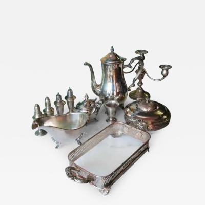 Set of 11 Various Silver Plated Serving Pieces
