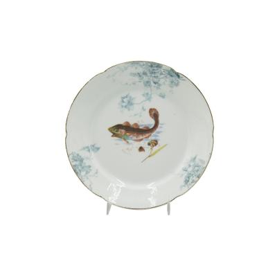 Set of 12 Austrian Porcelain Plates with Fish