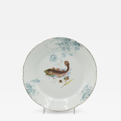 Set of 12 Austrian Porcelain Plates with Fish