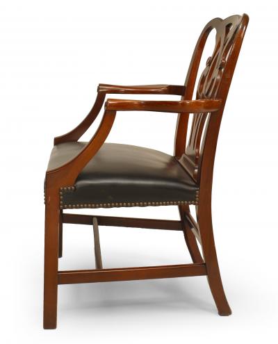 Set of 12 English Georgian Mahogany and Leather Chairs