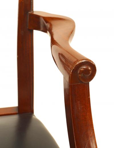 Set of 12 English Georgian Mahogany and Leather Chairs