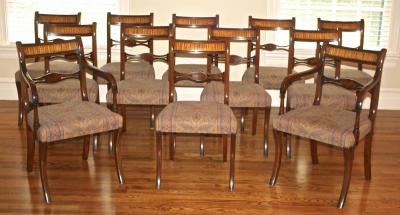 Set of 12 English Regency Dining Chairs