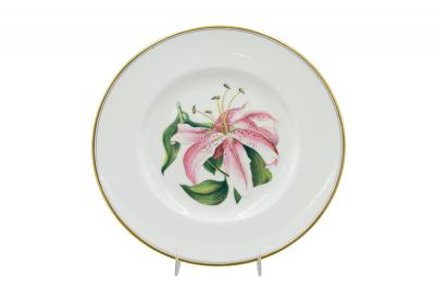 Set of 12 English Victorian Floral Worcester Plates