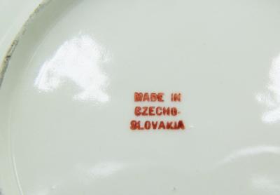 Set of 12 English Victorian Porcelain Plates with Fruit