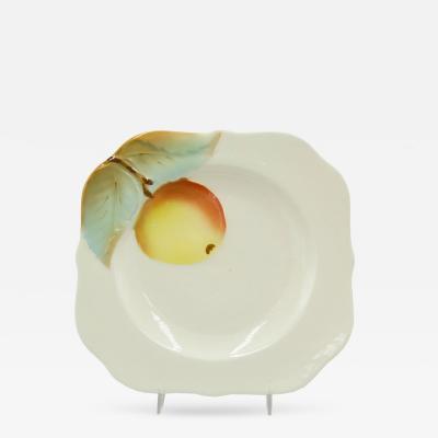 Set of 12 English Victorian Porcelain Plates with Fruit