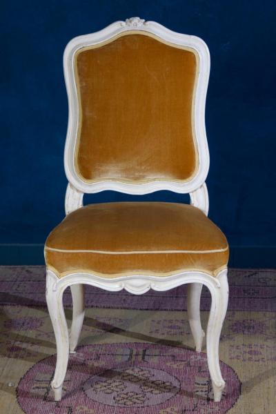 Set of 12 French 18th Century Ivory Painted Chairs