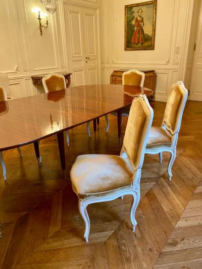 Set of 12 French 18th Century Ivory Painted Chairs